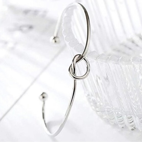 14k WG Plated Love Knot Cuff Bracelet - Picture 2 of 7